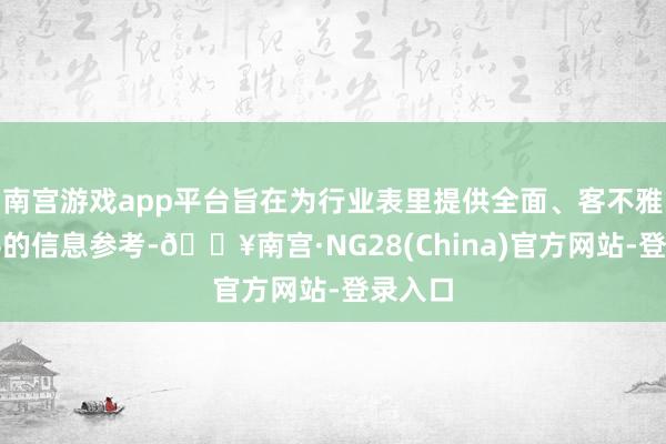 南宫游戏app平台旨在为行业表里提供全面、客不雅、泰斗的信息参考-🔥南宫·NG28(China)官方网站-登录入口